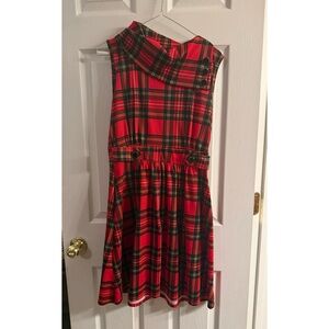 Red plaid holiday dress